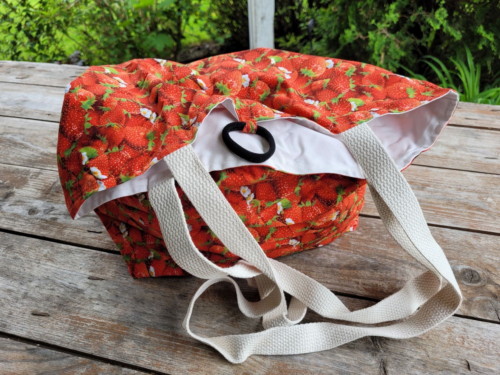 strawberry tote bag