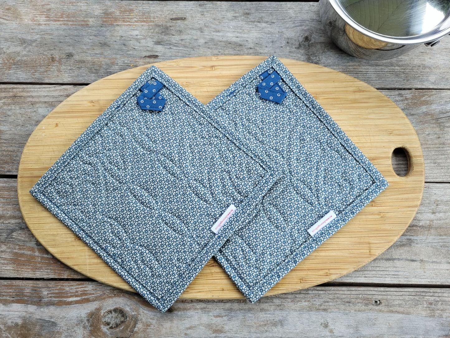back of quilted potholders
