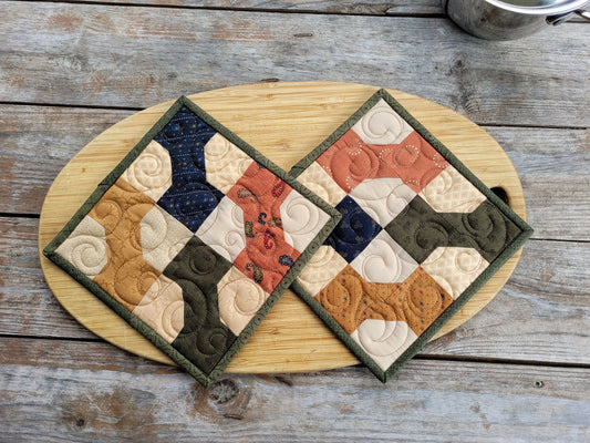 quilted patchwork potholders