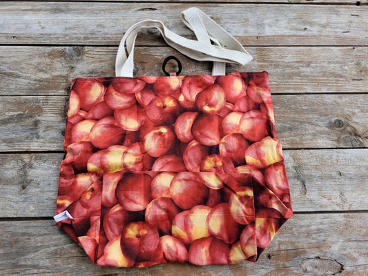 basic tote bag with nectarine or peach fabric