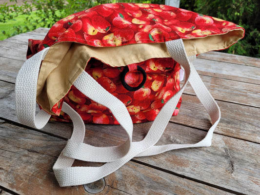 red apple tote bag