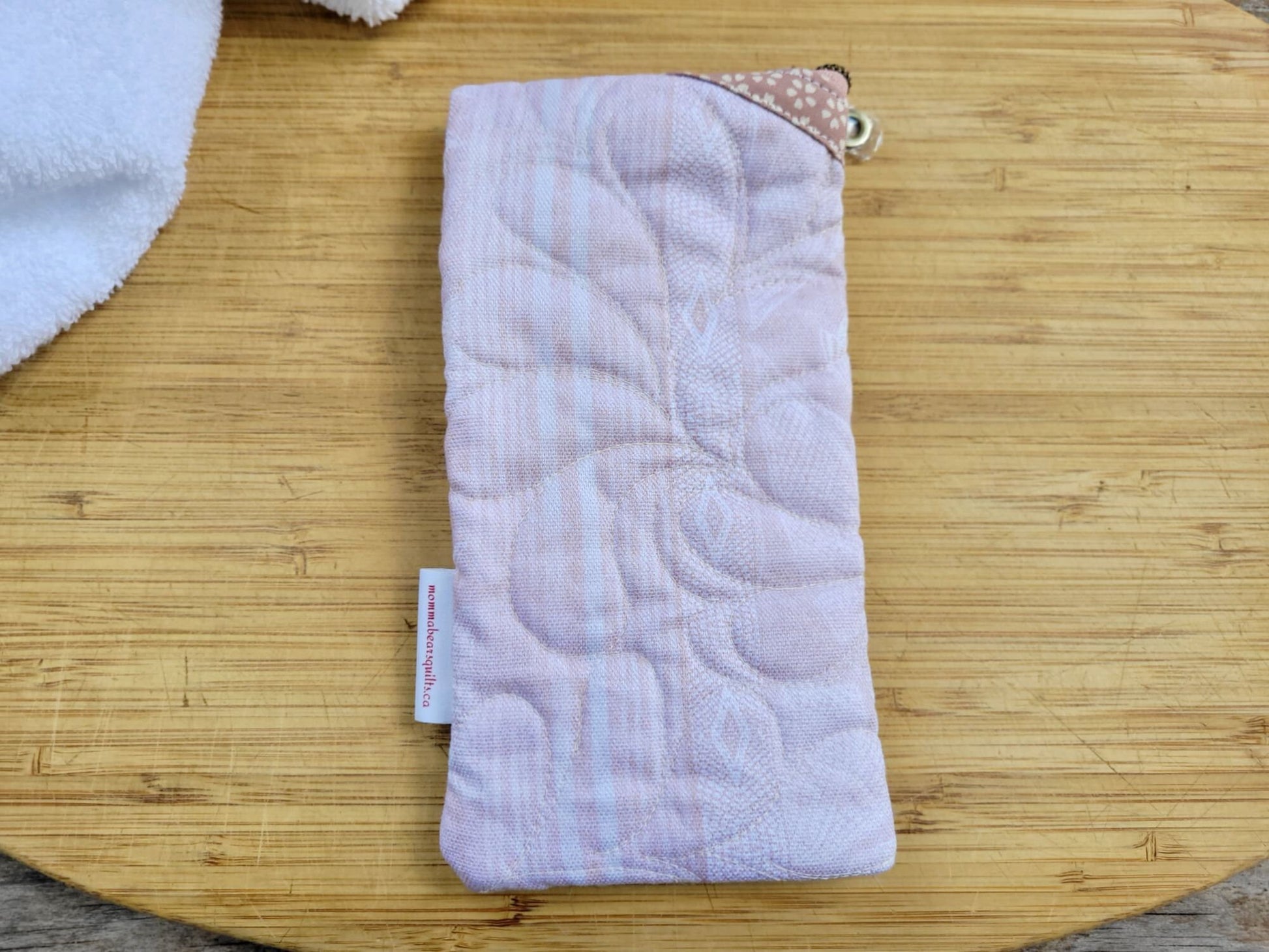 back of quilted glasses case