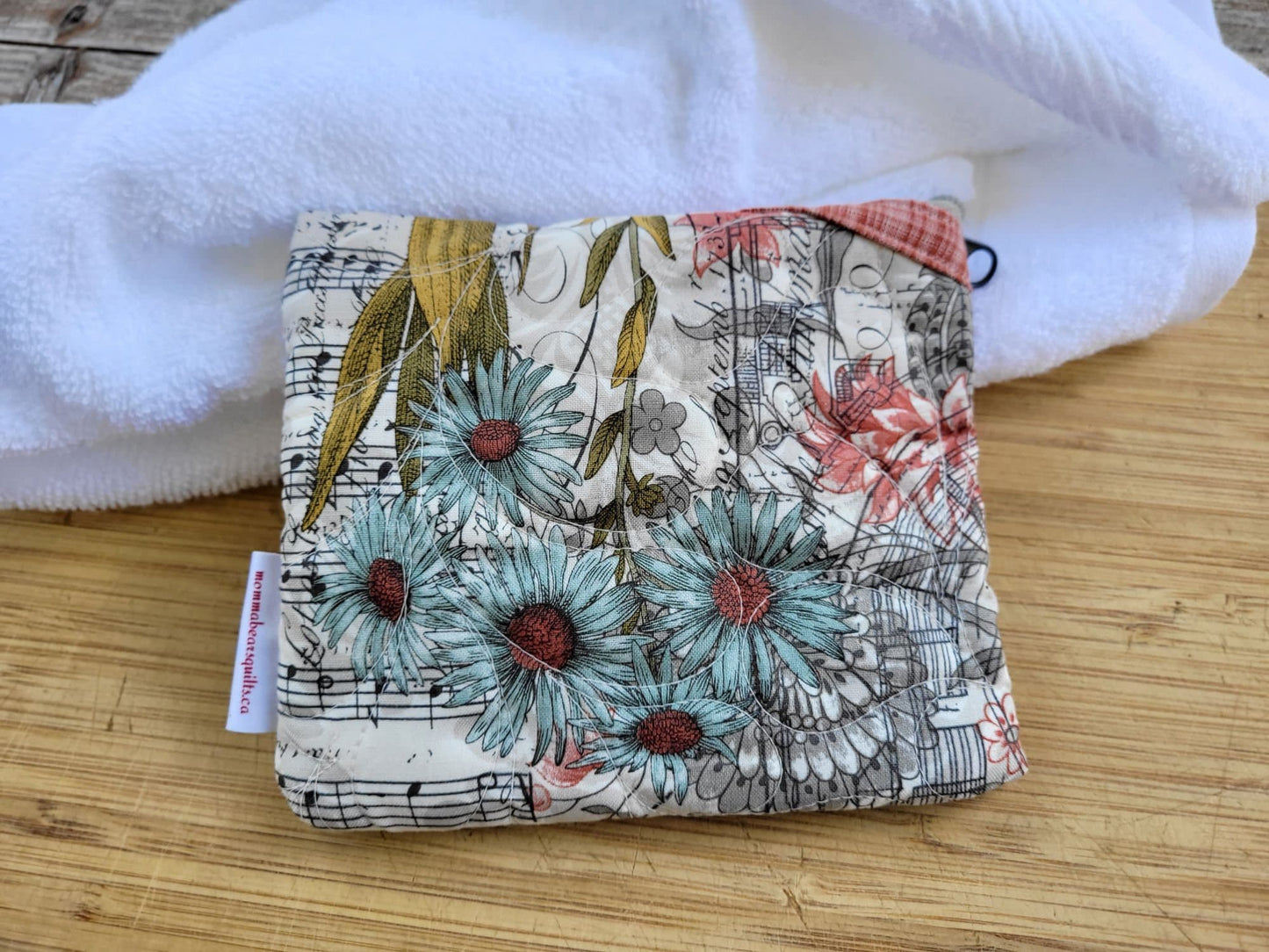 Quilted Zipper Pouch | Small Makeup Bag or Fabric Coin and Card Purse