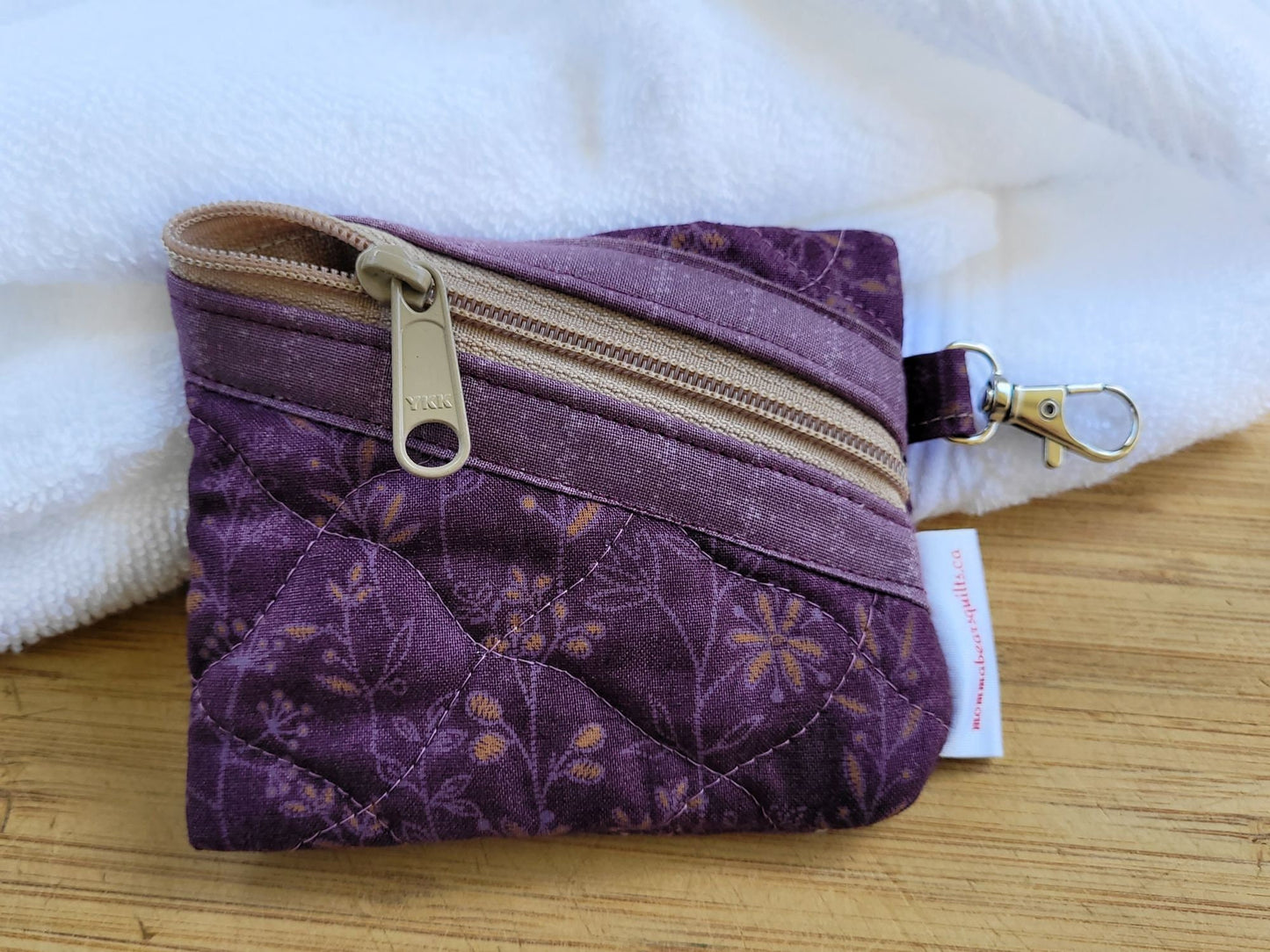 Quilted zipper pouch