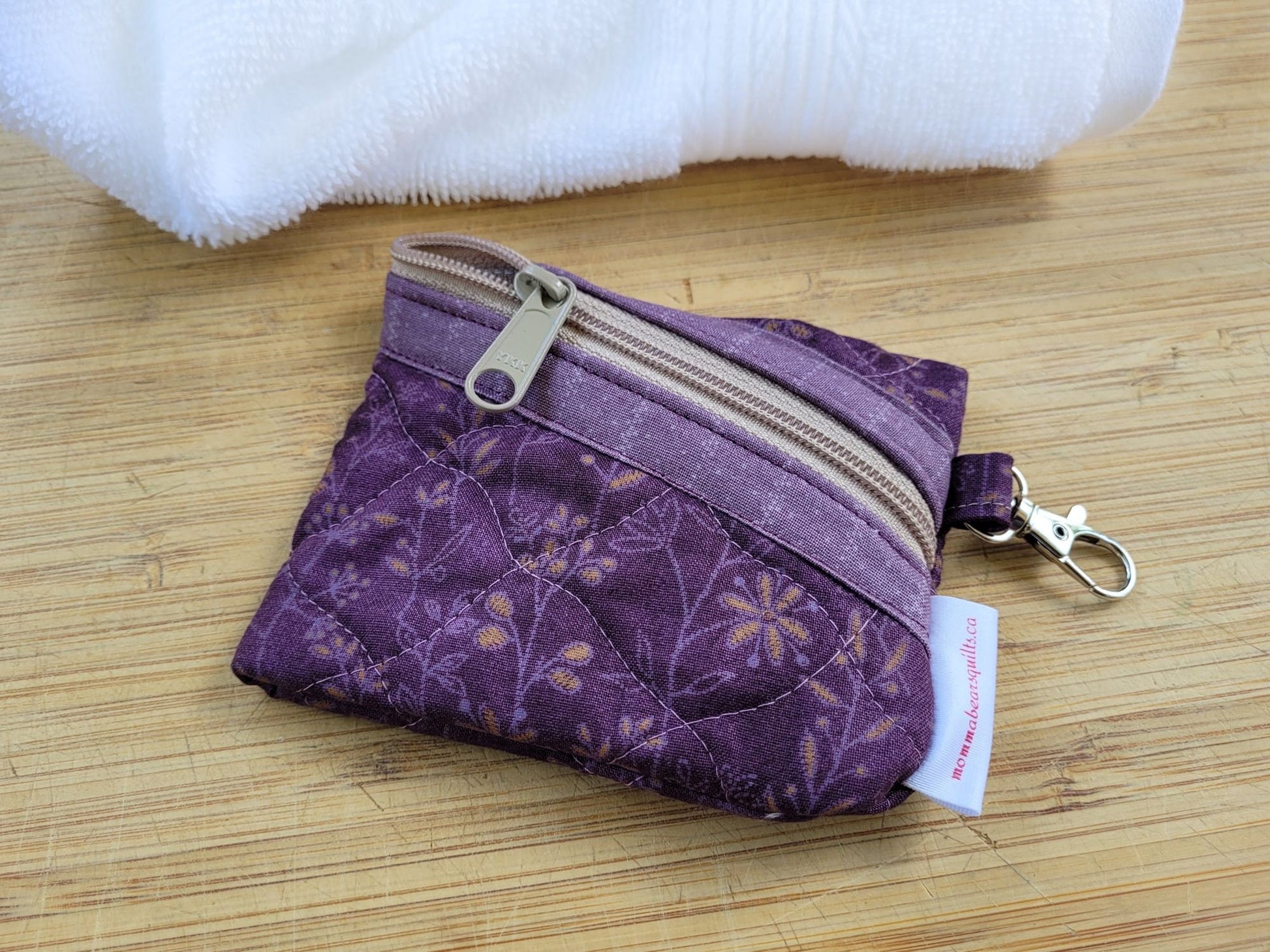 Quilted zipper pouch