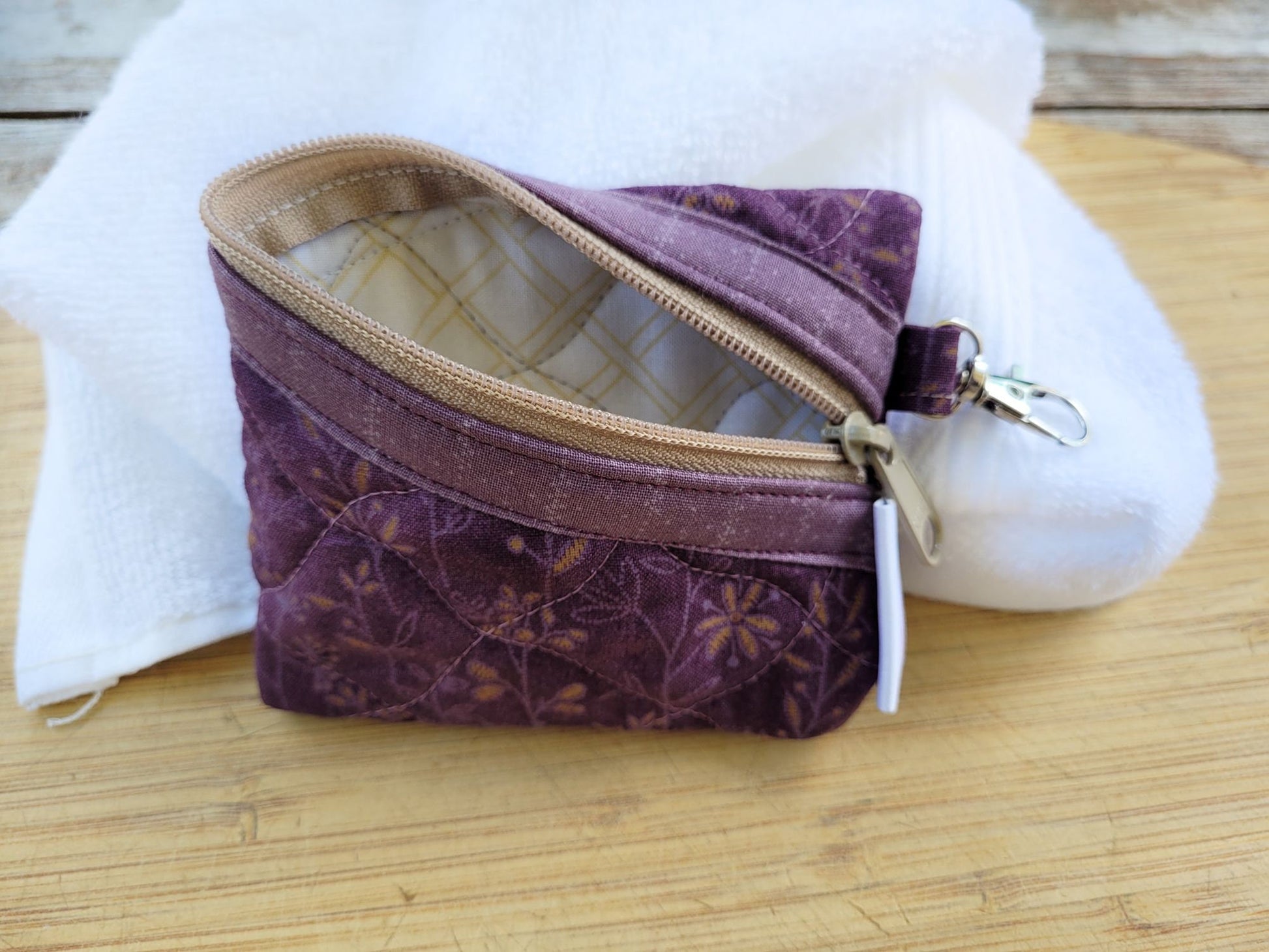 Quilted zipper pouch