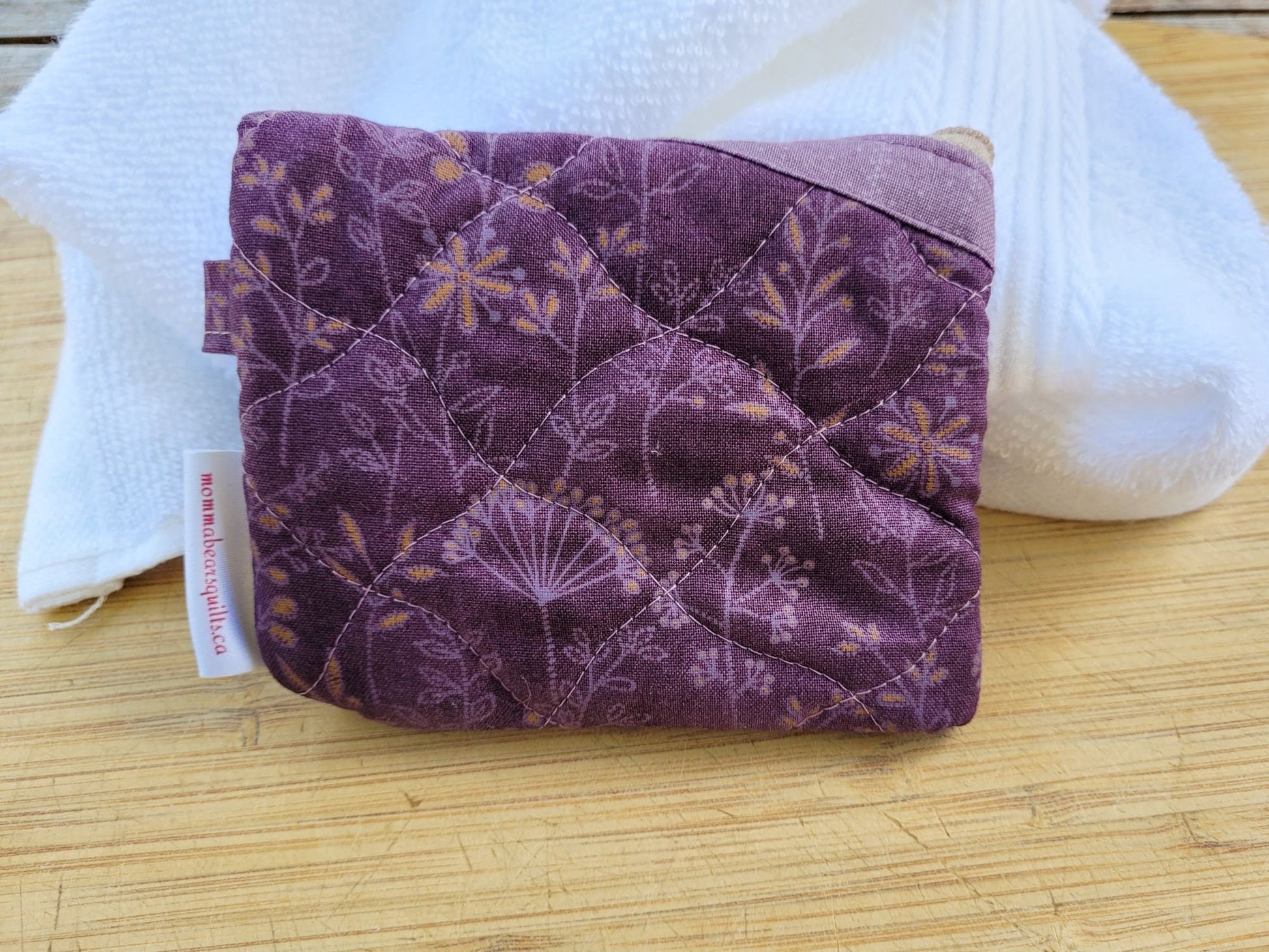 back of Quilted zipper pouch