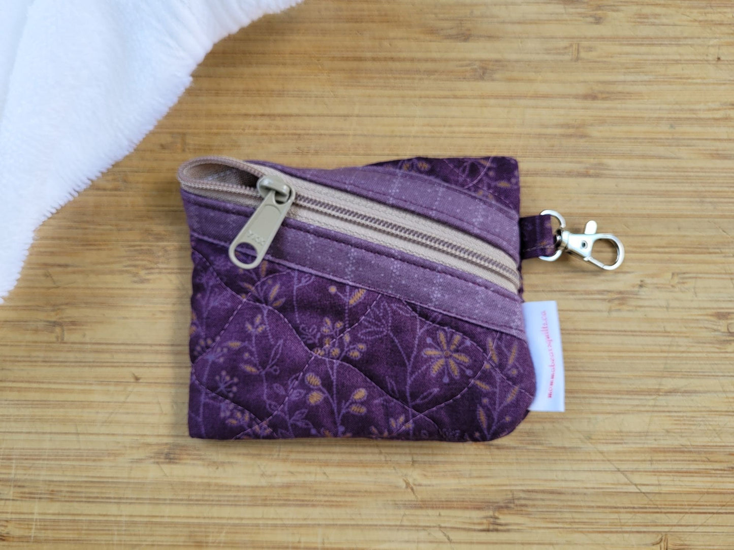 Quilted zipper pouch