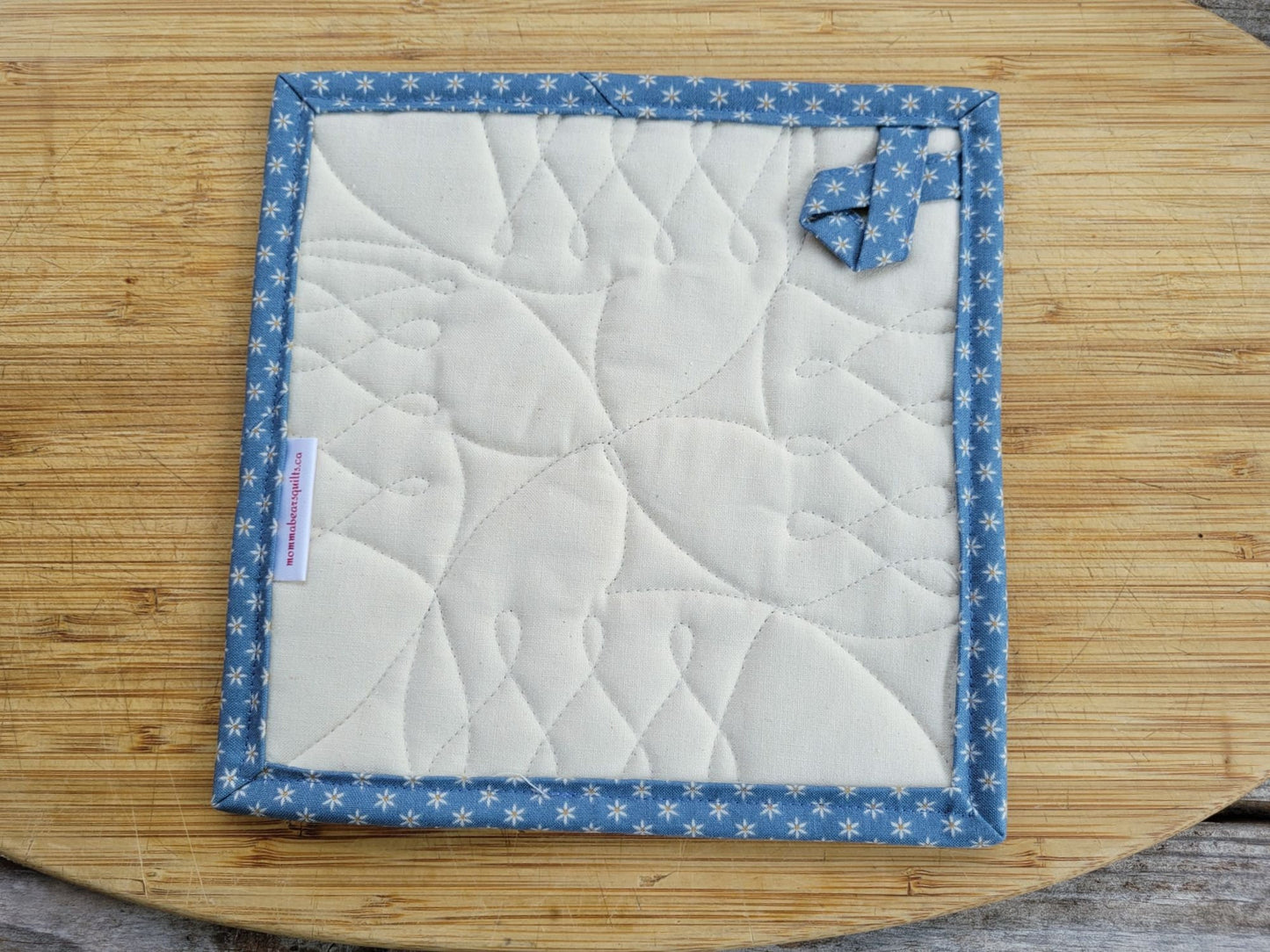 back of quilted hot mat
