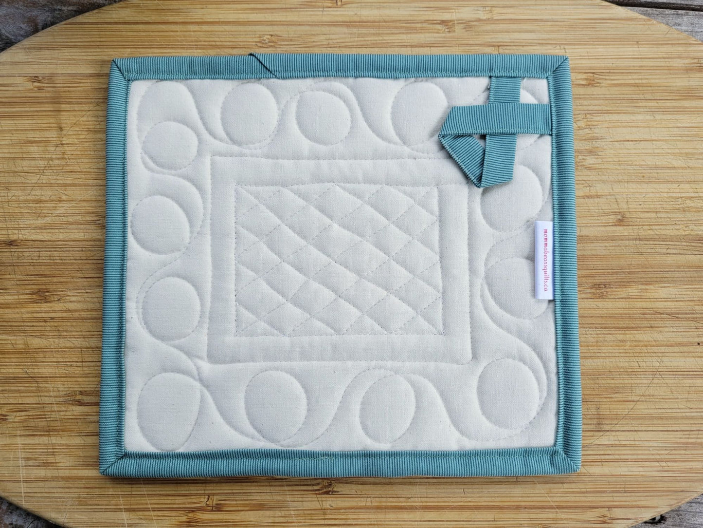 back of quilted hot mat