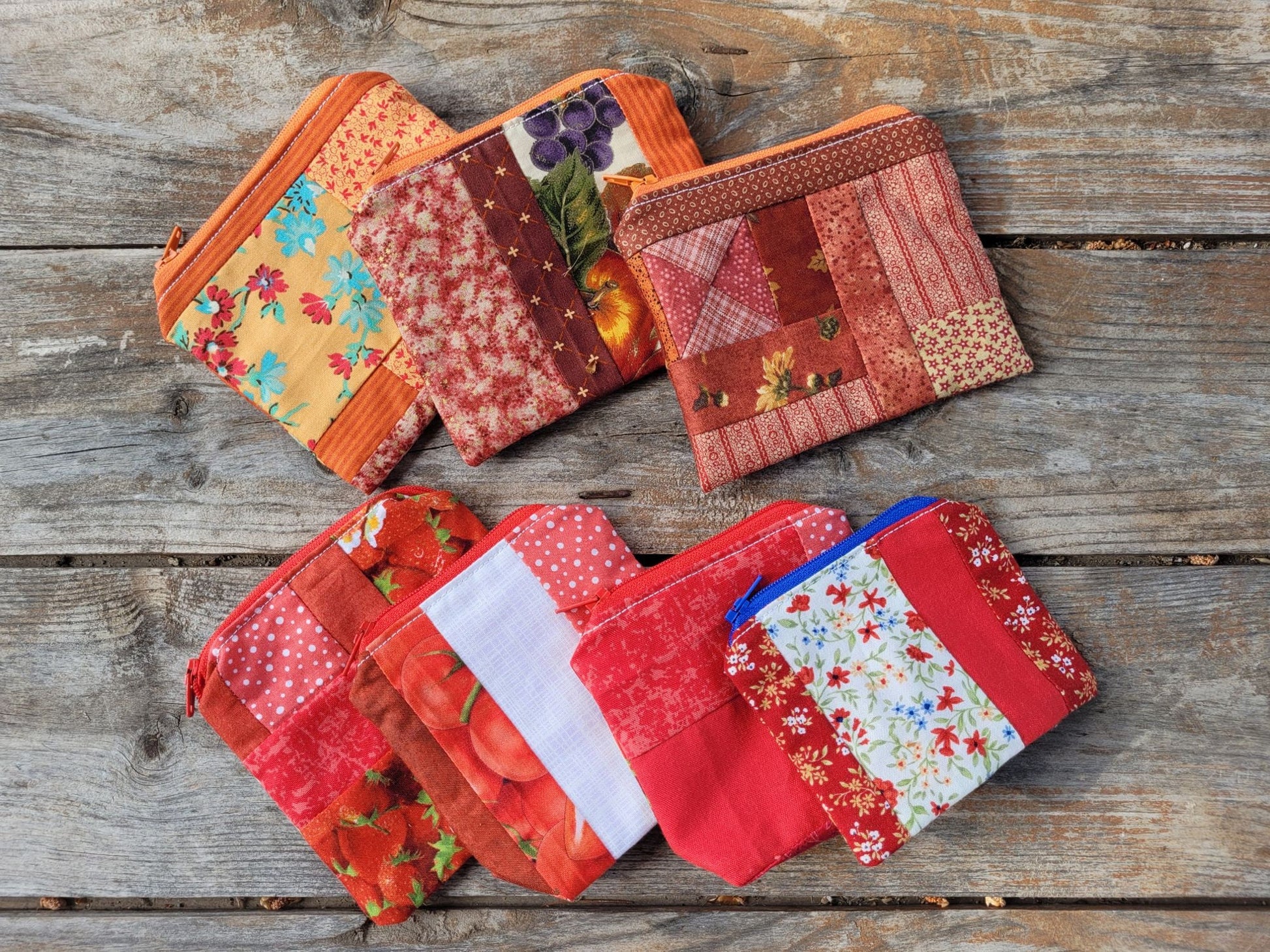 small patchwork zipper pouches