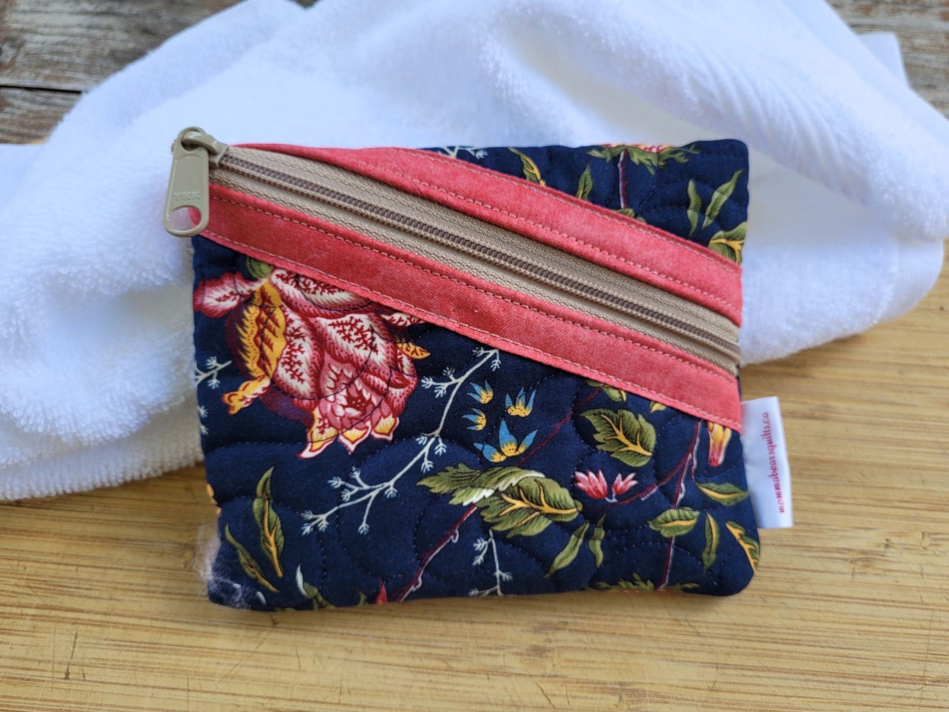 Quilted zipper pouch