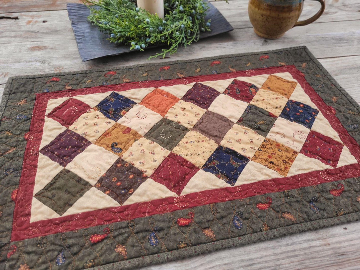 coordinating quilted table runner, sold separately