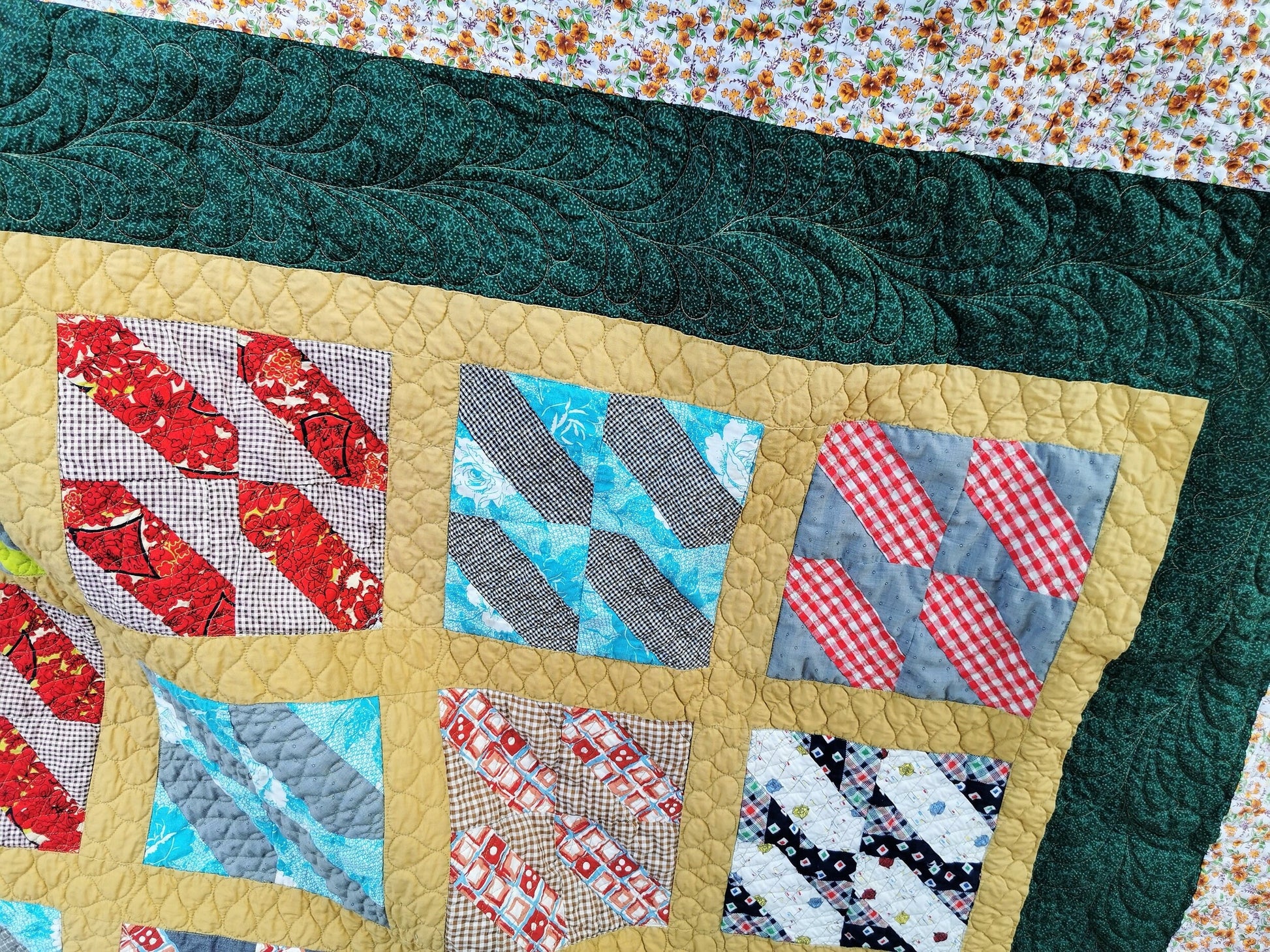 close up of vintage patchwork